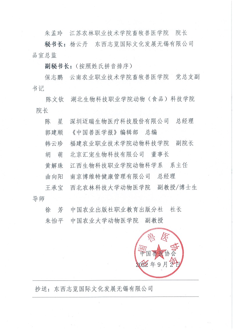 协（办）字[2022]54号——关于成立中国兽医协会兽医文化分会的通知(1)_页面_3.jpg