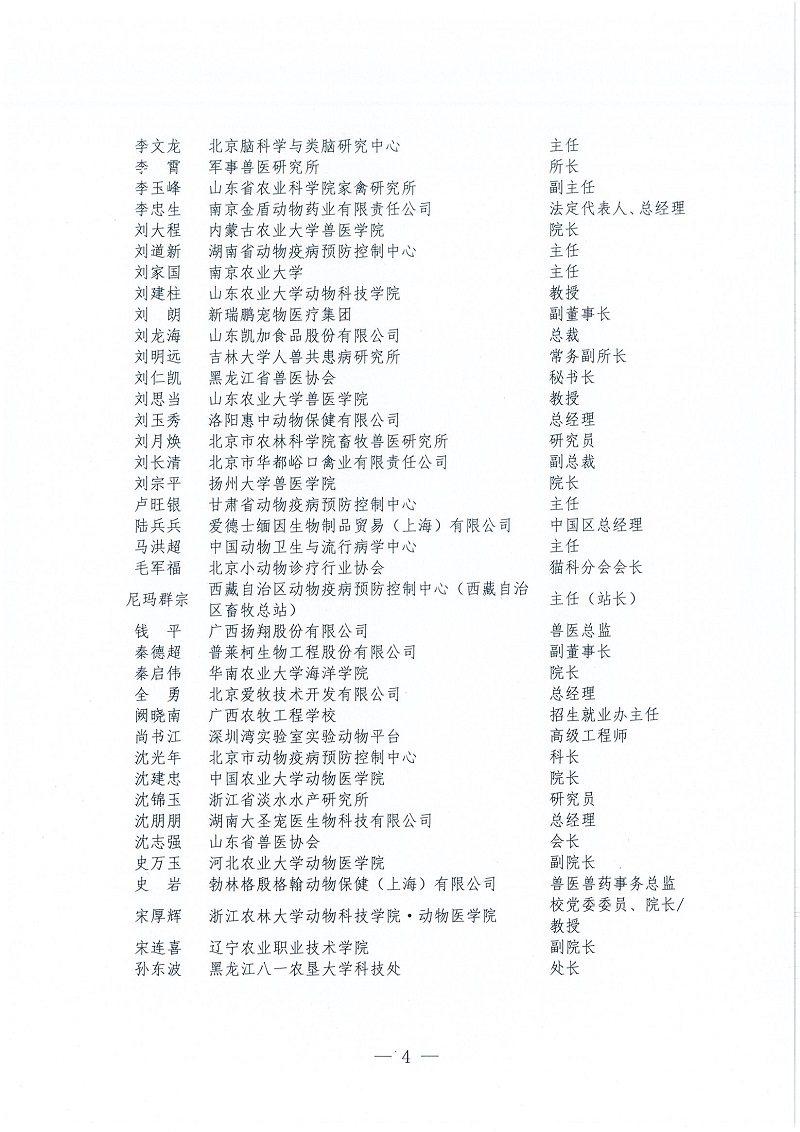 协（员）字[2022]109号——关于公布中国兽医协会第三届理事会理事（代表）、常务理事（代表）名单的通知_页面_4.jpg